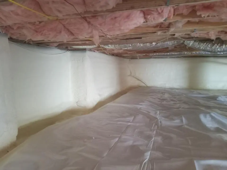 Crawl space encapsulation with closed-cell spray foam for Attic Insulation in Lockport